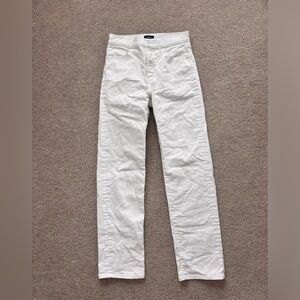 White High-Waisted Straight leg jeans